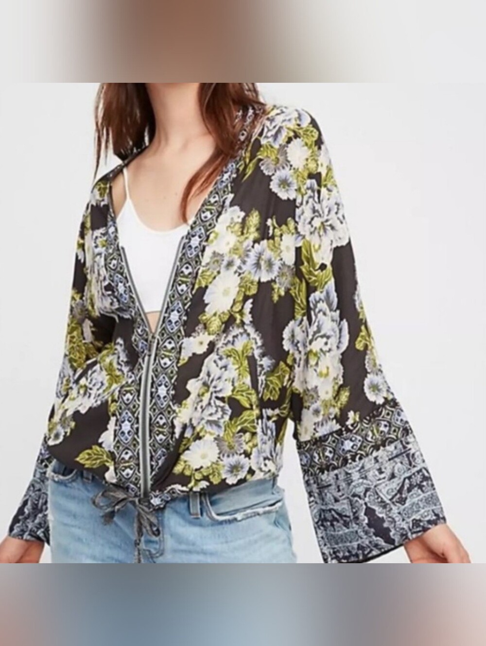 Free People Wildflower Cinched Kimono Boho Jacket